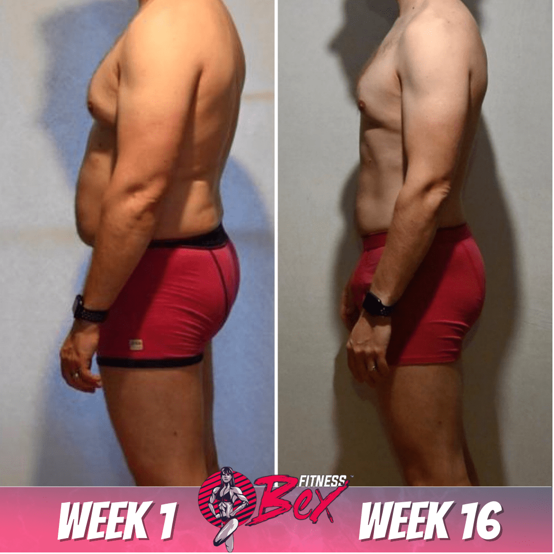 16 week transformation - 30lbs down. Busy working dad. Combination of weight training and cycling.