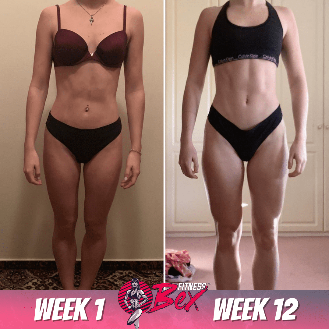 12 week transformation - 0.5lbs up! Professional dancer. Muscle building phase - eating more food and training hard